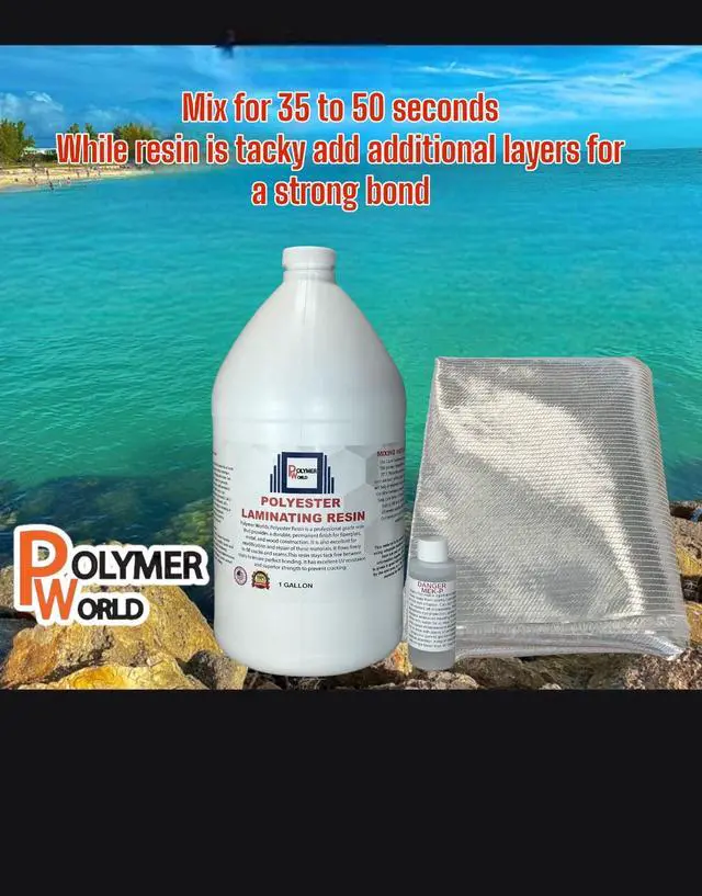 Alt view image 5 of 6 - Polyester Resin 2 Gallons with 1708x50x10 Yard Biaxial Cloth, Fiberglass Kits for Boats, Automobiles, Surfboard, RV, Canoes, Jetski, Watercraft with MEKP