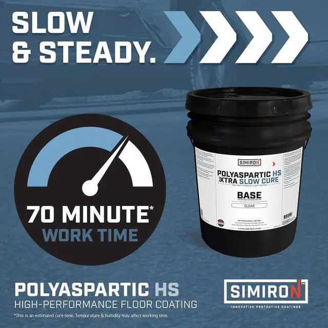 Alt view image 2 of 6 - Polyaspartic High Solids Topcoat Coating System - 2 Gallon Kit - Clear Coating Gloss Finish - Easy-to-Use 1:1 Mix Ratio - Protection to Adhesion, UV, Abrasion, & Scratches (Xtra Slow Cure)
