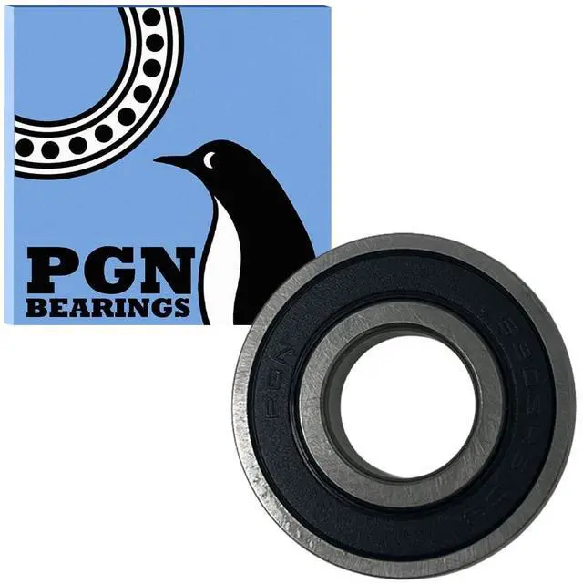 Main image of PGN (100 Pack) 6203-2RS Bearing - Lubricated Chrome Steel Sealed Ball Bearing - 17x40x12mm Bearings with Rubber Seal & High RPM Support