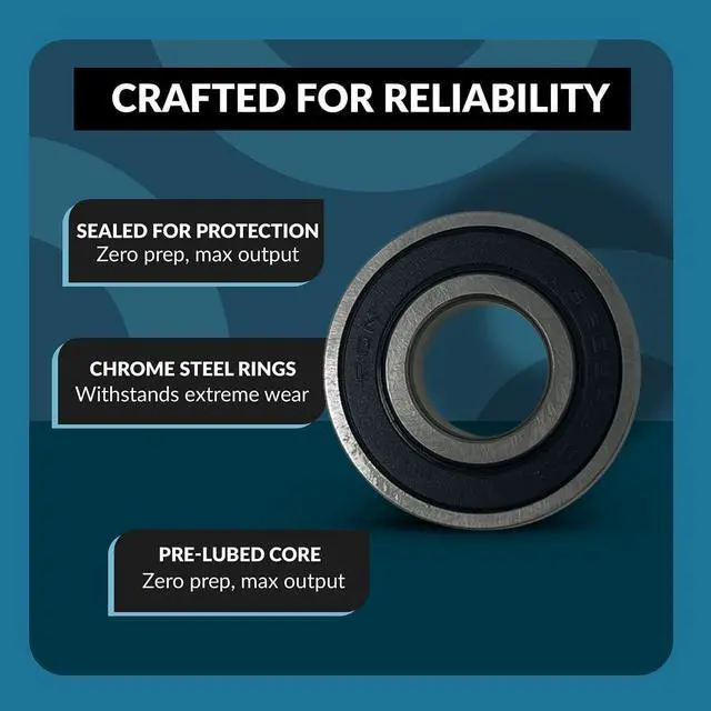 Alt view image 4 of 6 - PGN (100 Pack) 6203-2RS Bearing - Lubricated Chrome Steel Sealed Ball Bearing - 17x40x12mm Bearings with Rubber Seal & High RPM Support