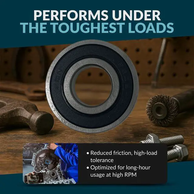 Alt view image 6 of 6 - PGN (100 Pack) 6203-2RS Bearing - Lubricated Chrome Steel Sealed Ball Bearing - 17x40x12mm Bearings with Rubber Seal & High RPM Support
