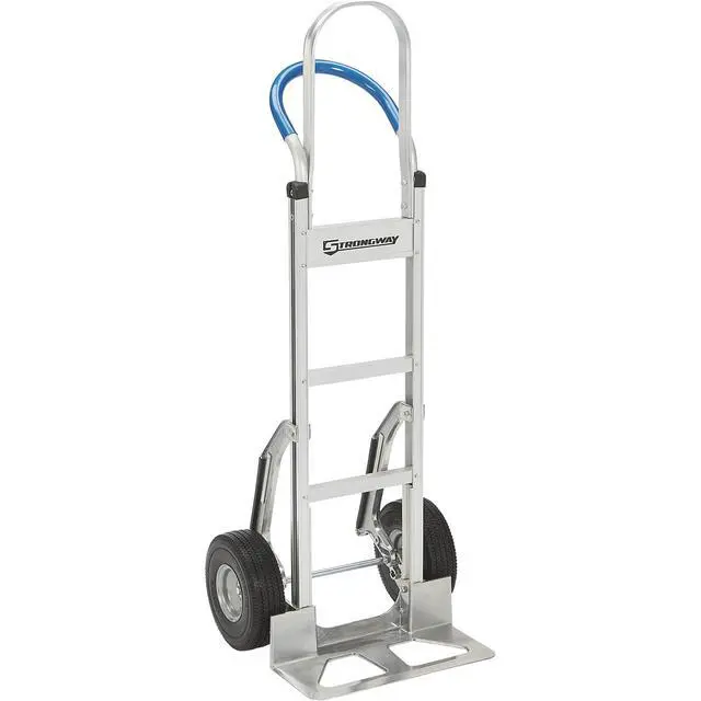 Alt view image 5 of 6 - Continuous Handle Aluminum Hand Truck/Stair Skid Moving Dolly - 660-Lb. Capacity, 18in. Wide Toe Plate, 10in. Polyurethane Wheels, 54in. High