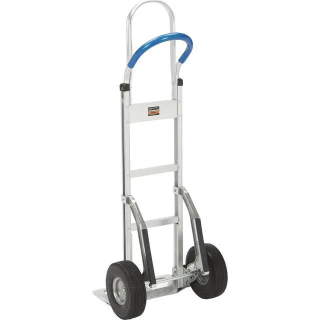 Alt view image 6 of 6 - Continuous Handle Aluminum Hand Truck/Stair Skid Moving Dolly - 660-Lb. Capacity, 18in. Wide Toe Plate, 10in. Polyurethane Wheels, 54in. High