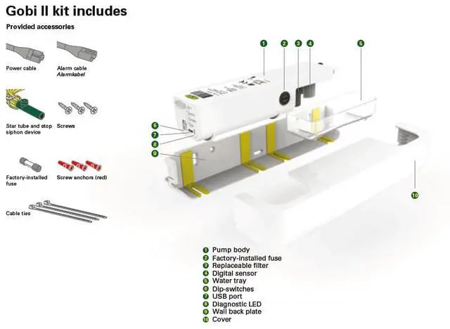 Alt view image 3 of 5 - GOBI II Universal Condensate Pump, 11 GPH, 100-240V, for Systems from 6,000 to 120,000 BTU/h, Wide Range of Applications Including Indoor Air Conditioning, HVAC, Dehumidifier