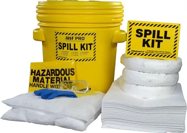 Main image of 20 Gallon Oil Only Spill Kit, 59 Pieces 20 gal DOT Approved Drum, Socks, Pads & Pillows, & Accessories
