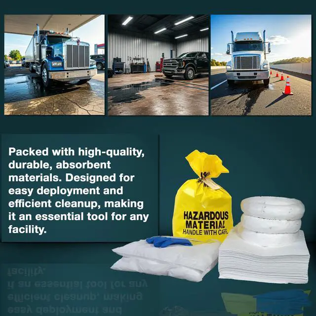 Alt view image 4 of 6 - 20 Gallon Oil Only Spill Kit, 59 Pieces 20 gal DOT Approved Drum, Socks, Pads & Pillows, & Accessories