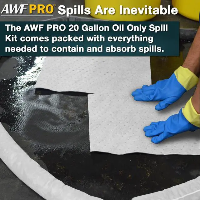 Alt view image 6 of 6 - 20 Gallon Oil Only Spill Kit, 59 Pieces 20 gal DOT Approved Drum, Socks, Pads & Pillows, & Accessories