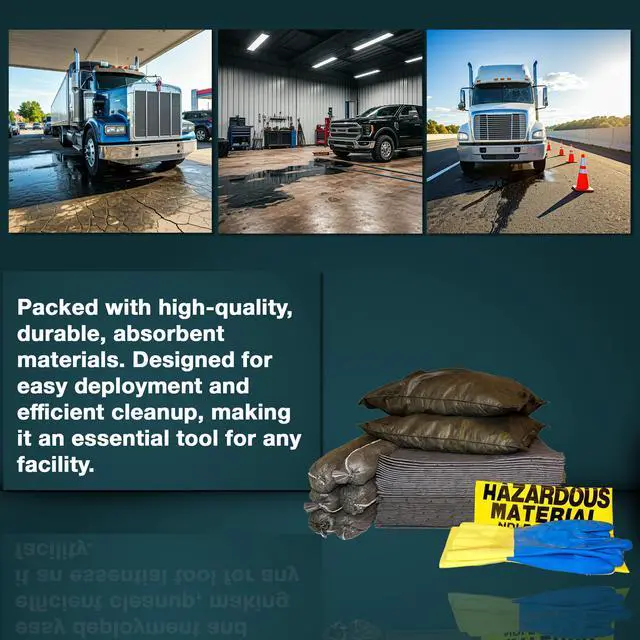 Alt view image 4 of 6 - 20 Gallon Universal Spill Kit, 59 Pieces 20 gal DOT Approved Drum, Socks, Pads & Pillows, & Accessories