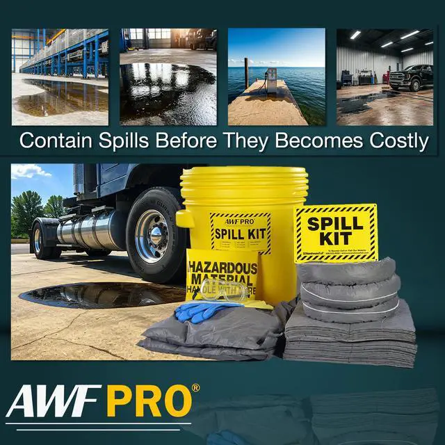 Alt view image 5 of 6 - 20 Gallon Universal Spill Kit, 59 Pieces 20 gal DOT Approved Drum, Socks, Pads & Pillows, & Accessories