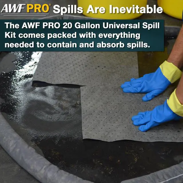 Alt view image 6 of 6 - 20 Gallon Universal Spill Kit, 59 Pieces 20 gal DOT Approved Drum, Socks, Pads & Pillows, & Accessories