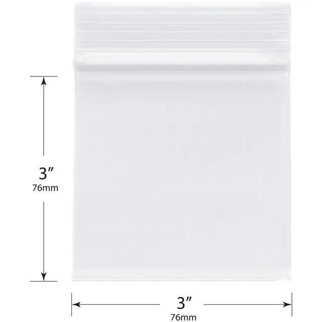 Alt view image 2 of 6 - 3" x 3" (Case of 8,000), 4 Mil Heavy Duty Zipper Reclosable Plastic Bags