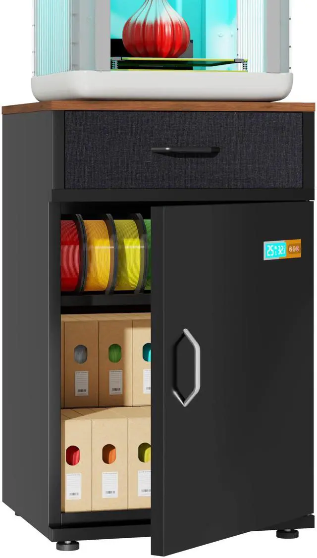 Main image of 3D Printer Stand for P1S Filament Storage Moisture-Proof,25% RH Control 40 Rolls Filament Dehumidification Cabinet 3D Printing Sealing and Protection for PLA/ABS/TPU/Nylon (Black)