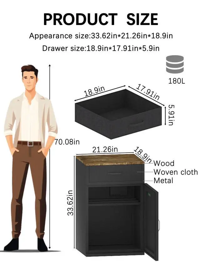 Alt view image 2 of 6 - 3D Printer Stand for P1S Filament Storage Moisture-Proof,25% RH Control 40 Rolls Filament Dehumidification Cabinet 3D Printing Sealing and Protection for PLA/ABS/TPU/Nylon (Black)