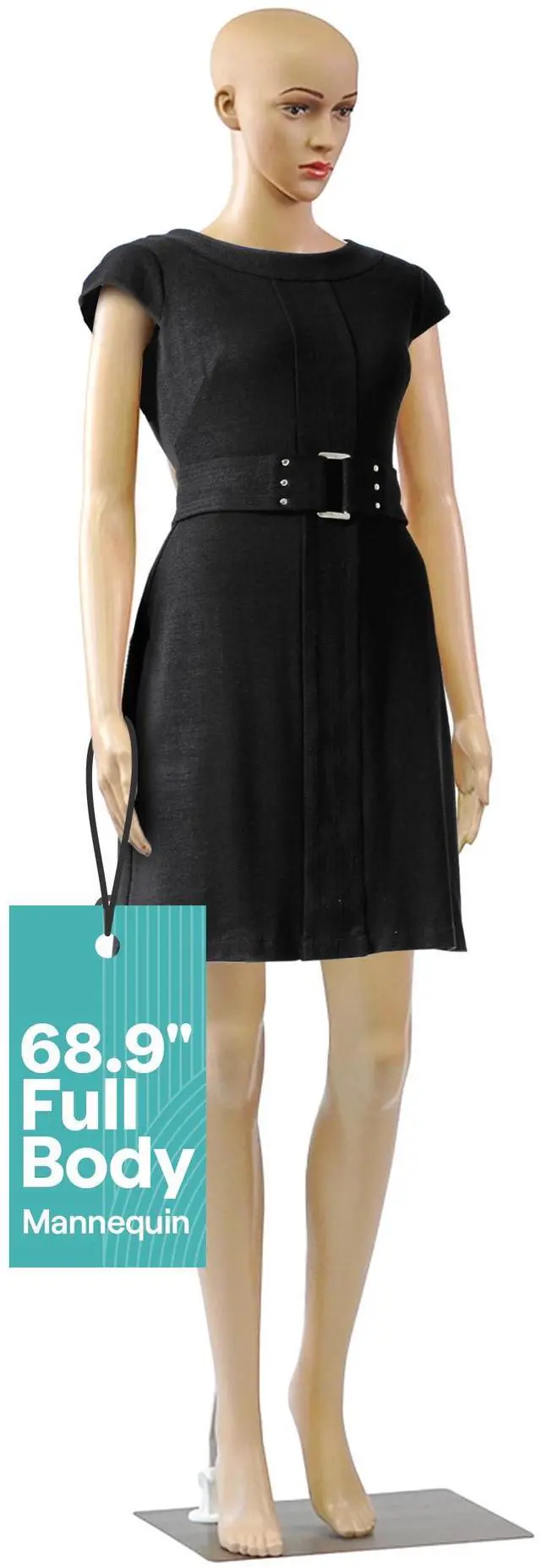 Main image of 68.9" Tall Full-Body Female Mannequin with Adjustable Head, Flexible Limbs and Detachable Design, Perfect for Clothing Stores, Boutiques, Exhibitions and More