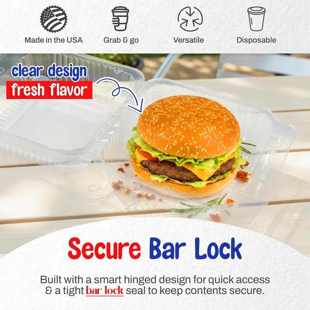 Alt view image 4 of 6 - Cake Slice Container 5.25" x 5.63" x 3.17" - Clear Square Plastic Containers for Food - Disposable Dessert Containers - Deep Sandwich Containers (500 Pieces) - Made in the USA