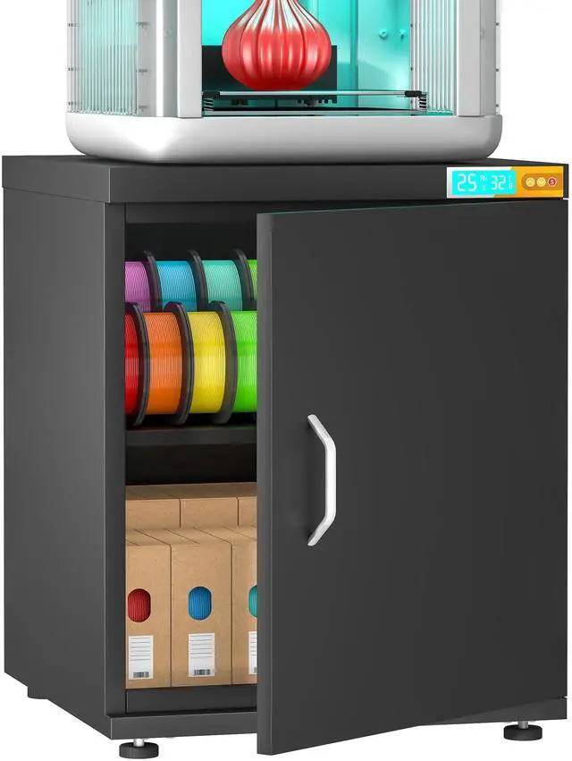 Main image of 3D Printer Stand for H2C,P1S,Filament Storage,25% RH Control Filament Moisture-Proof Dehumidification Cabinet 40 Rolls 3D Printing Sealing and Protection for PLA/ABS/TPU/Nylon (Black 180L)