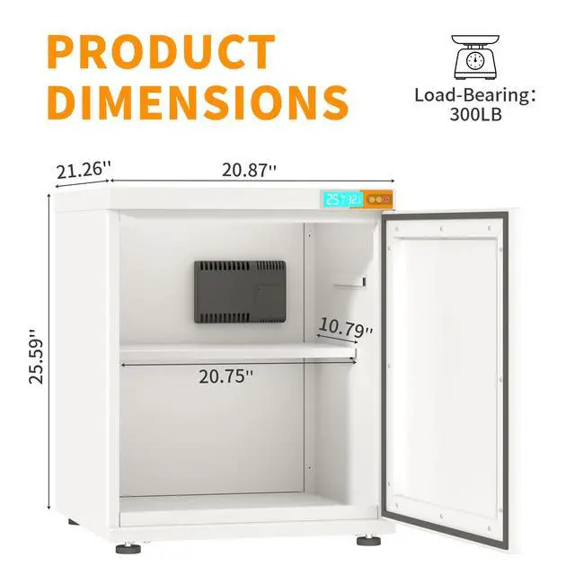 Alt view image 2 of 6 - 3D Printer Stand Filament Storage,25% RH Control Filament Dehumidification Cabinet 3D Printing Sealing and Protection for PLA/ABS/TPU/Nylon (White 180L)