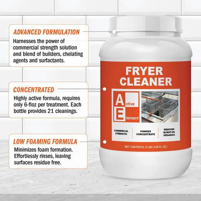 Alt view image 3 of 6 - Fryer Cleaner 8 lbs (Pack of 4) | Boil-Out Powder, 84 Cleanings, Concentrated, Commercial Strength, Removes Burnt-On Residue