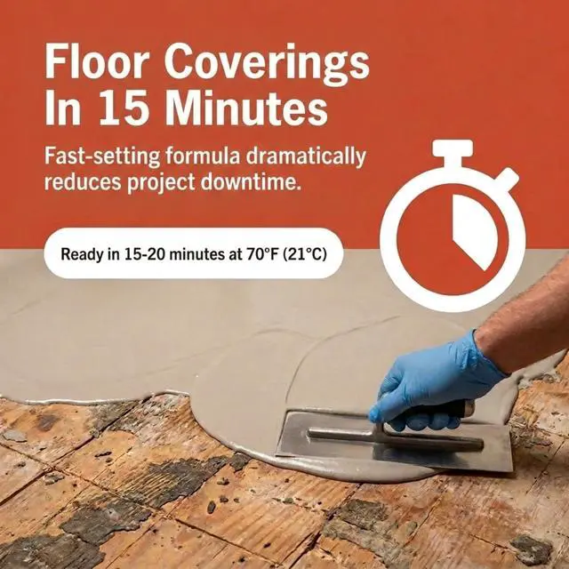 Alt view image 6 of 6 - Feather Finish, Quick-Setting, Self-Drying, Cement-Based Flooring Underlayment for Smooth, Durable Floor Preparation Exceptional Bond Strength for Interior Use White Colored, 10 lbs - Pack of 5