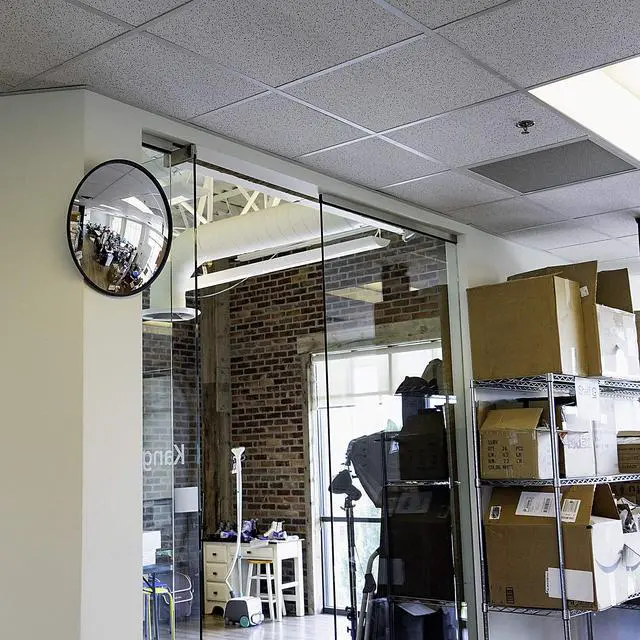 Alt view image 3 of 6 - 30 Acrylic Indoor Convex Security and Blind Spot Mirror for Parking, Garage, Store, Warehouse, Office and More