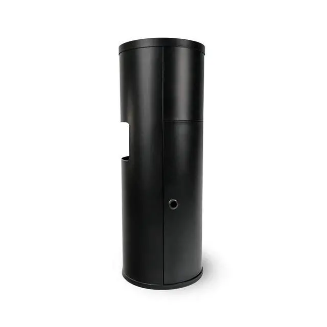 Alt view image 4 of 6 - Gym Wipes Dispenser Stand and Trash Bin Dual-Purpose Wet Wipes Dispenser for Sanitizing and Cleaning with Built-in 7 Gallon Trash Can, Black Galvanized Steel