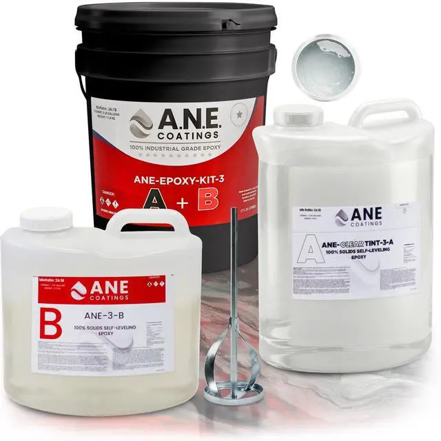 Main image of Self Leveling Epoxy Resin Kit ANE Garage Floor Epoxy Kit Spreads Seamlessly. Durable, Industrial Grade Clear Epoxy Resin for Concrete Floors and Countertops - Clear