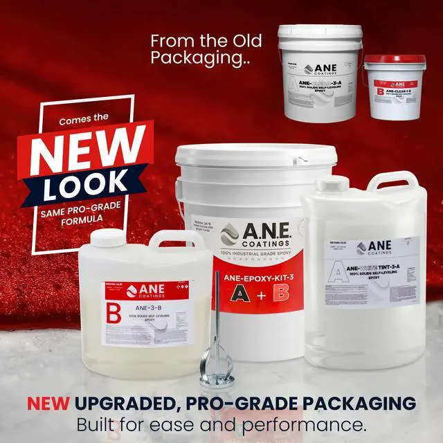 Alt view image 2 of 6 - Self Leveling Epoxy Resin Kit ANE Garage Floor Epoxy Kit Spreads Seamlessly. Durable, Industrial Grade Clear Epoxy Resin for Concrete Floors and Countertops - Light Grey