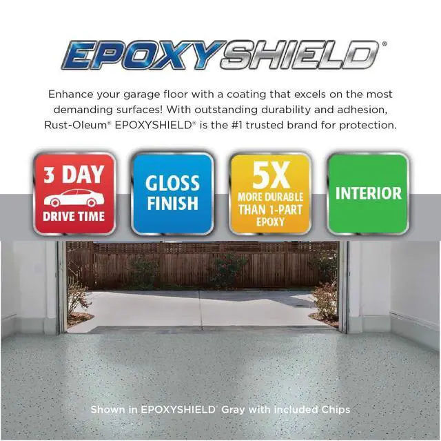 Alt view image 4 of 6 - 261845 EPOXYSHIELD Garage Floor Coating Kit, 2.5 Car, Gloss Gray