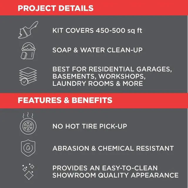 Alt view image 5 of 6 - 261845 EPOXYSHIELD Garage Floor Coating Kit, 2.5 Car, Gloss Gray