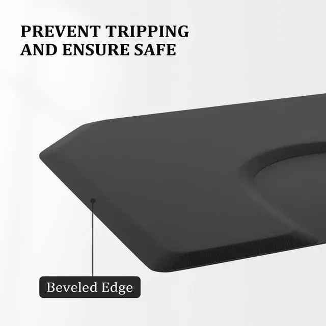 Alt view image 5 of 6 - Salon Mat for Hair Stylist 4x5 Anti Fatigue Barber Floor Mat with Round Base, Salon Chair Mat for Hairdresser Standing, Barbershop Beauty Spa Styling Shampoo Equipment