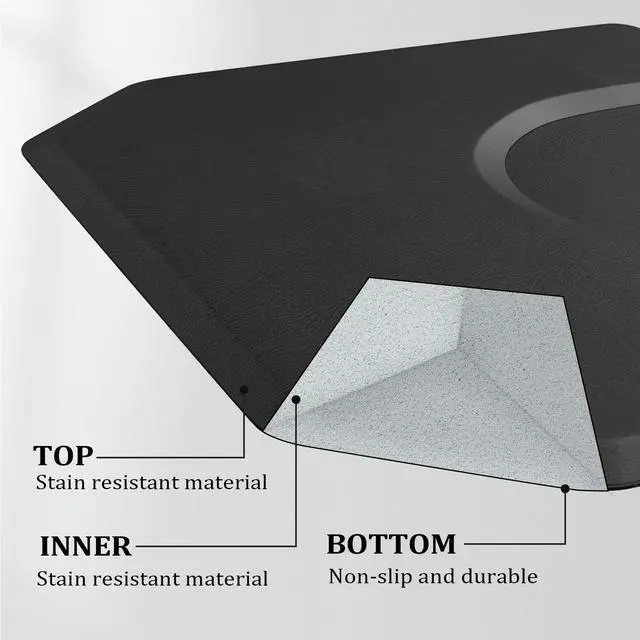 Alt view image 6 of 6 - Salon Mat for Hair Stylist 4x5 Anti Fatigue Barber Floor Mat with Round Base, Salon Chair Mat for Hairdresser Standing, Barbershop Beauty Spa Styling Shampoo Equipment