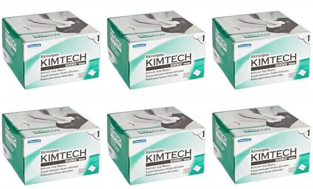 Main image of 34155 Kimtech Science Kimwipes Delicate Task Disposable Wiper, 8-25/64" Length x 4-25/64" Width, White (Case of 60 boxes)