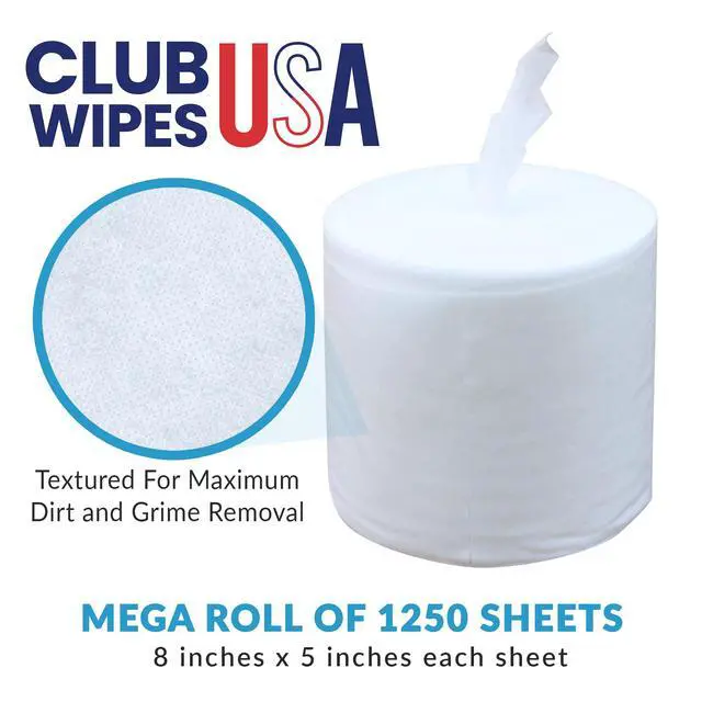 Alt view image 2 of 5 - Sanitizing Wipes: 5000 Unscented Wipes (8" x 5"): 4 Refill Mega Rolls for Floor Stand and Wall Dispensers - For Gyms, Restaurants, Offices