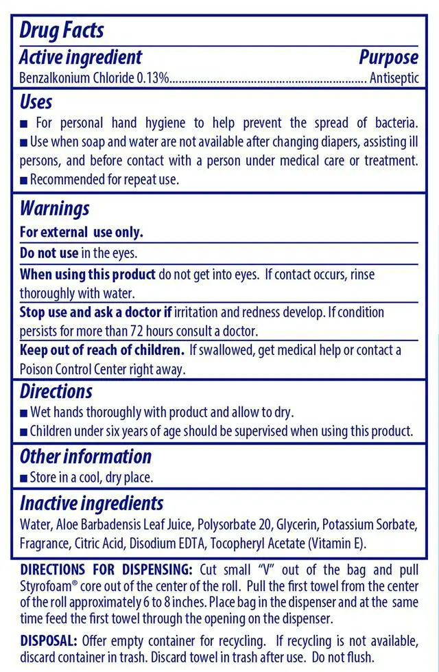 Alt view image 5 of 5 - Sanitizing Wipes: 5000 Unscented Wipes (8" x 5"): 4 Refill Mega Rolls for Floor Stand and Wall Dispensers - For Gyms, Restaurants, Offices