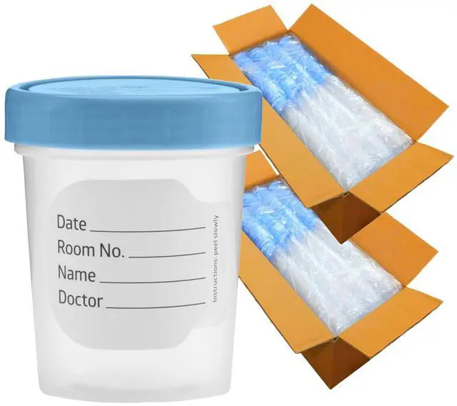 Main image of Specimen Cups with Lids 4 oz (1000 Pack) Leak-Proof Urine Sample Containers, Non-Sterile Plastic Collection Cups for Lab Testing