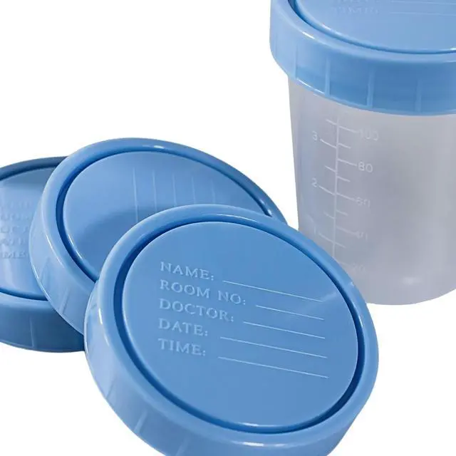 Alt view image 3 of 6 - Specimen Cups with Lids 4 oz (1000 Pack) Leak-Proof Urine Sample Containers, Non-Sterile Plastic Collection Cups for Lab Testing