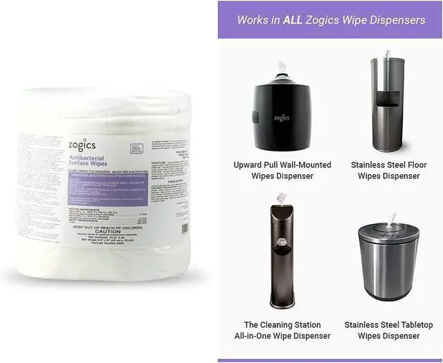 Alt view image 5 of 6 - Antimicrobial Wipes and Wall Mounted Dispenser No-Touch Wipes Dispenser, Mounts Easily to Wall for Quick Access to Disinfecting Wet Wipes