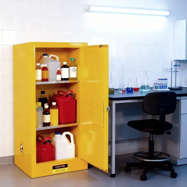 Alt view image 2 of 6 - Muweixin 35" x 25"x 25" Flammable Safety Cabinet, 40 Gallon Durable Cold Rolled Steel Double-Walled Door, Leakproof Slot Vent Hole Ground Conductor, ROHS CE Certified for Industrial Home Use