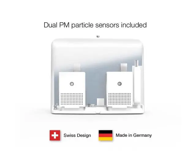 Alt view image 3 of 6 - AirVisual Outdoor Outdoor Air Quality Monitor, Detects PM1, PM2.5, PM10, Optional CO2, Temperature, Humidity, Pressure, Modular Sensor Design, Wi-Fi, LAN, German Made