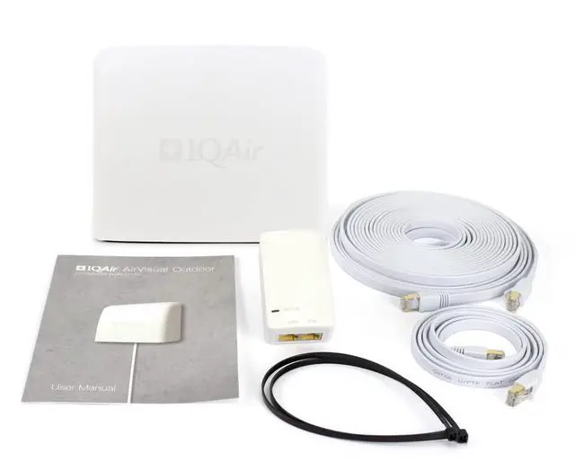 Alt view image 6 of 6 - AirVisual Outdoor Outdoor Air Quality Monitor, Detects PM1, PM2.5, PM10, Optional CO2, Temperature, Humidity, Pressure, Modular Sensor Design, Wi-Fi, LAN, German Made