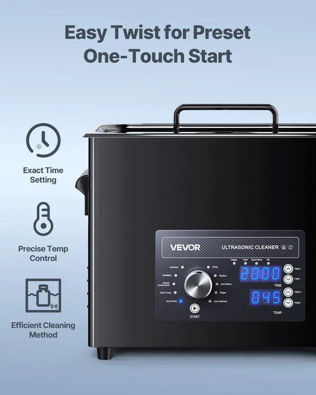 Alt view image 3 of 6 - 6L Ultrasonic Cleaner, Professional Ultrasonic Cleaner Machine with Knob Control, Stainless Steel Cleaning Machine with Basket and Cleaning Ball, for Watches, Razors, Jewelry, Coins and More