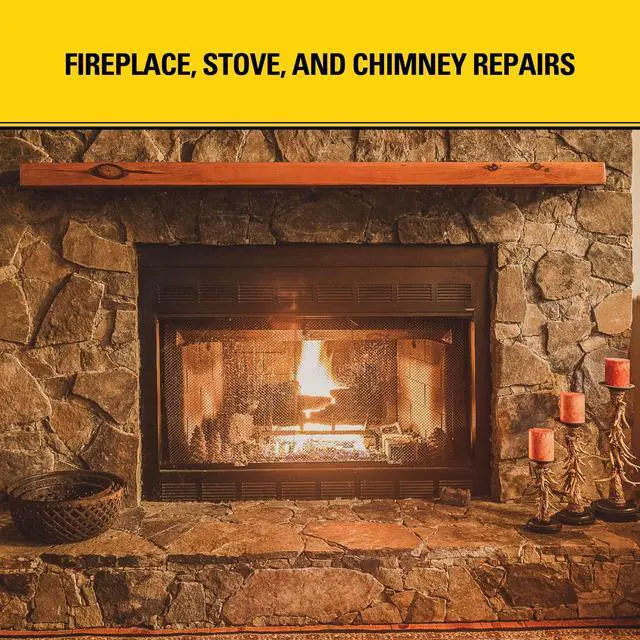 Alt view image 5 of 6 - 2700F High Temp Black Fireplace & Stove Sealant (12x10.1oz) Heat Resistant Fire Caulk for Chimneys, Ovens, Grills, Wood Stoves Non-Flammable, Fast Drying, Paintable Cartridge, 12 Pack