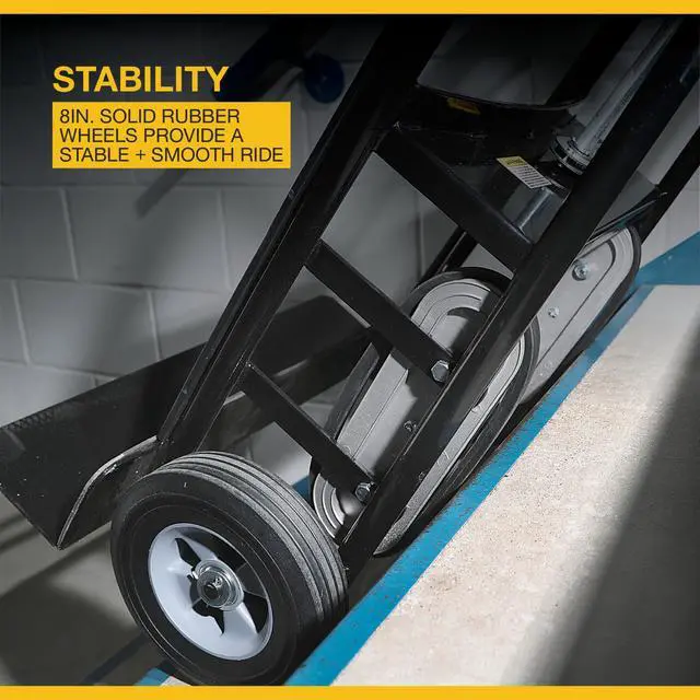 Alt view image 3 of 6 - Appliance Hand Truck 800 Lb Capacity, Heavy Duty Carbon Steel Dolly with Ratcheting Belt, 8 in. Solid Rubber Wheels, 58-1/4 in. H, Moving Dolly for Refrigerator, Washer, Dryer and Furniture