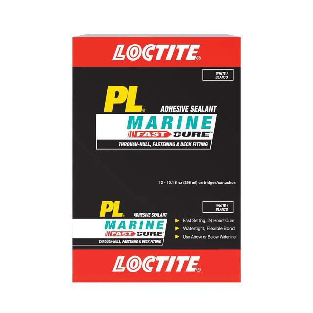 Alt view image 2 of 6 - PL Marine Fast Cure Adhesive Sealants, Waterproof Construction Glue for Fiberglass, Vinyl, Glass & More - 10 fl oz Cartridge, Pack of 12