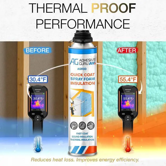 Alt view image 2 of 6 - QuickCoat Closed Cell Spray Foam Insulation Kit for Wall6x32.8oz(930g) Covers 120 Board FtDIY Expanding Sealant Set, Insulates Heat&Sound, Fills Gaps&Cracks6X Foam Cans, Cleaner, Gun & Safety Gear