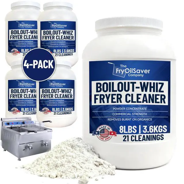 Main image of 32LB Boil-Out Whiz Deep Fryer Cleaner - Degreaser Powder for Commercial Kitchen Cleaning Oil Saver - Deep Fryer Pot & Coil Safe - Extend Oil Life, Save Time & Energy - by FryOilSaver Co