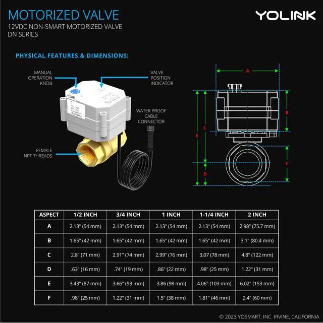 Alt view image 5 of 6 - X3 Valve Controller Kit, 1-1/4" Brass Motorized Ball Valve, LoRa Long Range, 10+ Year Lithium, D2D with Leak Sensors & Fob, App Control & Schedules, Alexa/IFTTT/Home Assistant, Hub Required
