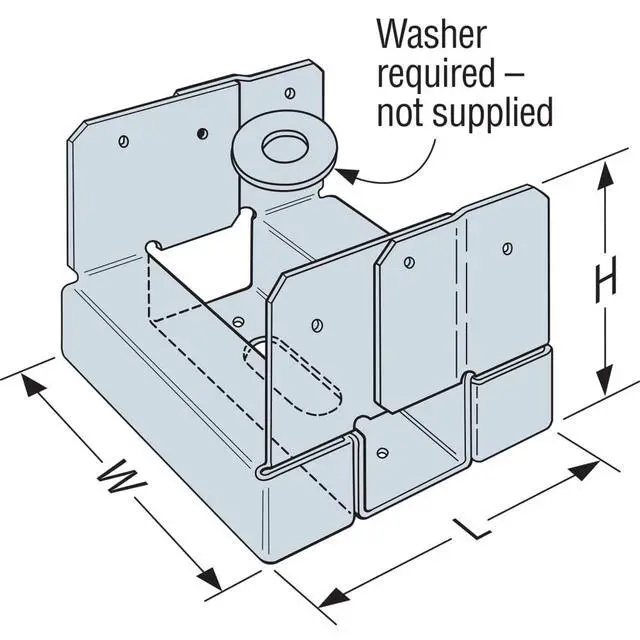 Alt view image 5 of 6 - ABA44Z Post Base - ZMAX Galvanized Adjustable 4x4 Standoff, 20 Pack