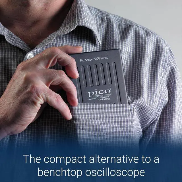 Alt view image 5 of 6 - PicoScope 2204A Oscilloscope 2 Channels 10 MHz Bandwidth, 100 MS/s Sampling Rate, Handheld USB PC Digital Portable Lab Kit, with Probes, PS7 Software and Waveform Generator