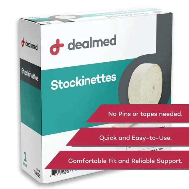 Alt view image 5 of 6 - Cotton Stockinette, 3 x 25 yds, Tubular Bandage Sleeve, Comfort Breathable Dressing for Skin Protection, Compression, Casts, Edema and Lymphedema Support (6 Rolls)